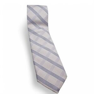 Robert Talbott‎ Best of Class Repp Tie Necktie Taupe Blue Striped Silk Made USA